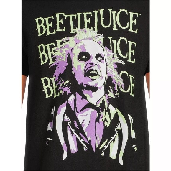 Beetlejuice Men's Graphic Tee with Short Sleeves, Size Large (42-44), Black - Picture 5 of 5